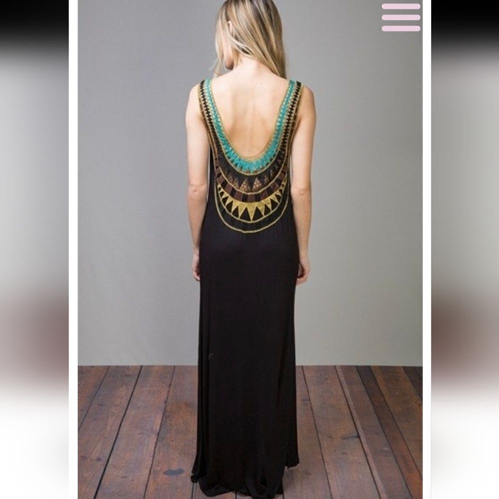 Tobi Black Unique Back Maxi Dress (XS) - Picture 2 of 7